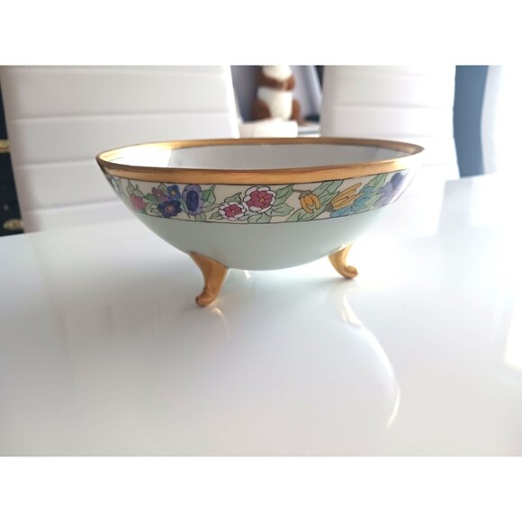 Hand Painted Signed Alpha Walker Witt Ornate Art Bowl Gilt Blank Vintage - Picture 12 of 14